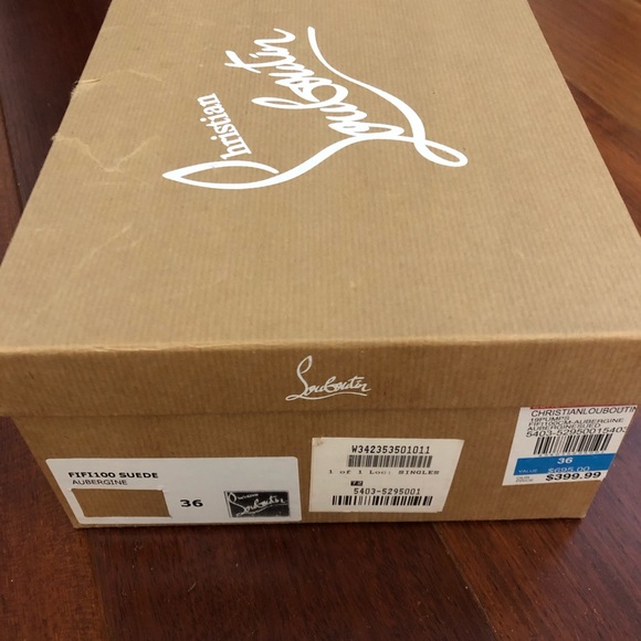 Christian Louboutin Fifi100 Purple Aubergine Suede Heels - Picture 7 of 7